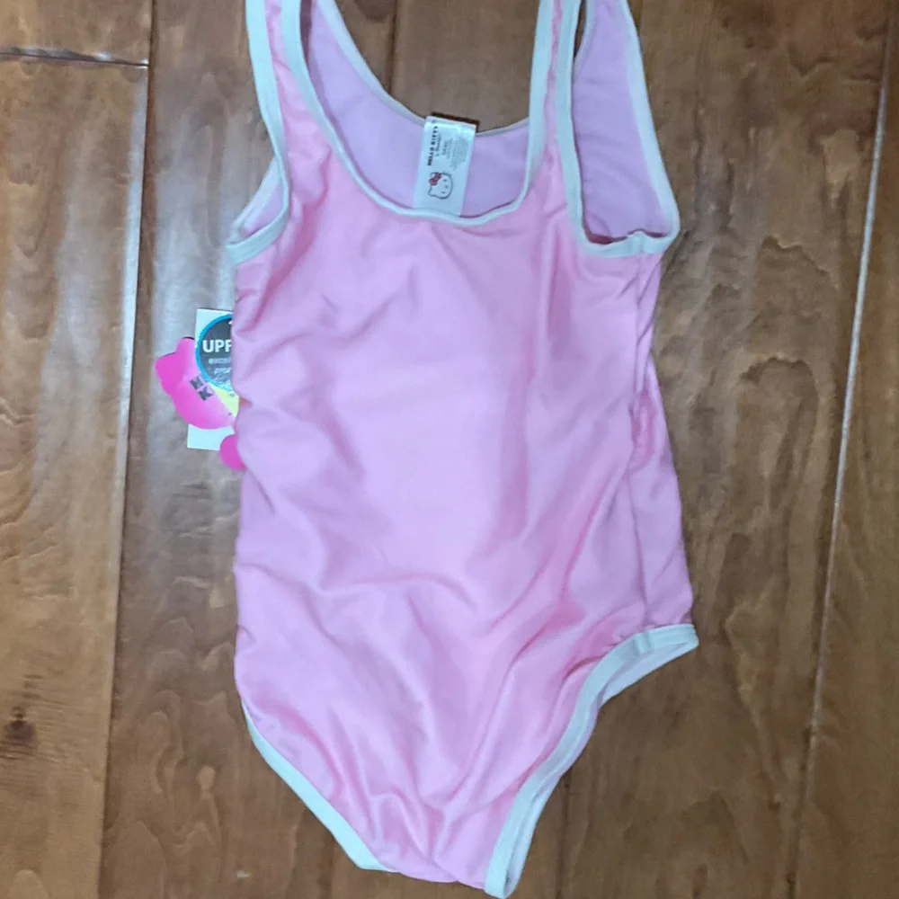 NWT Size Medium 7-8  Hello Kitty Pink One Piece Swimsuit for Kids